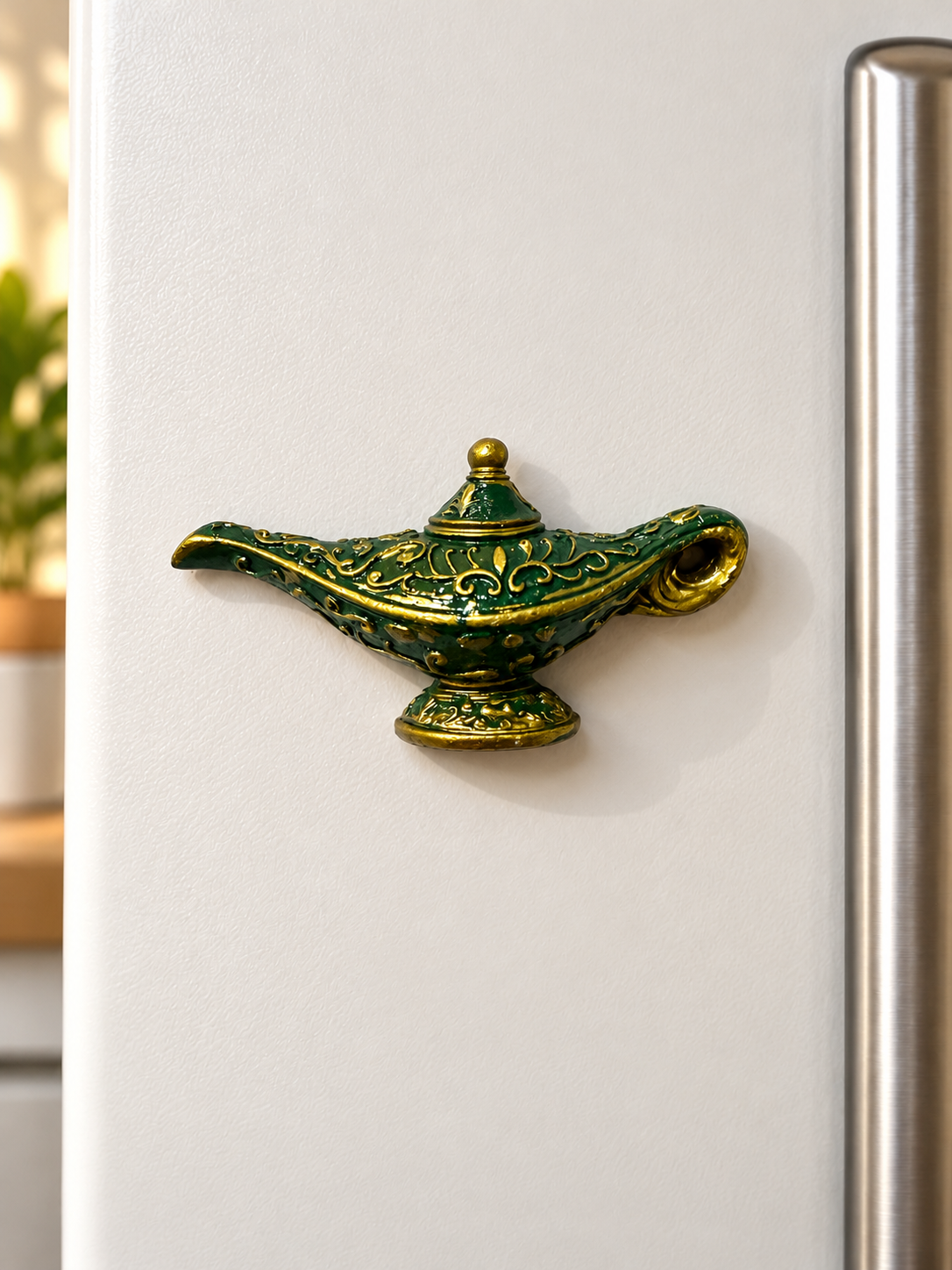 Emerald Wishes — Magic Lamp Fridge Magnet
