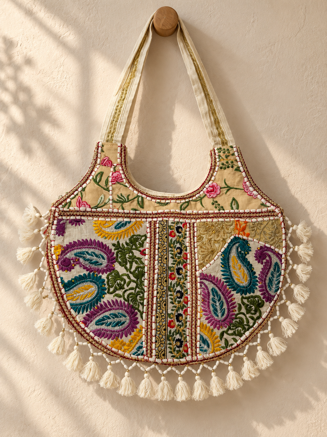 Garden Treasures — Hand-Sewn Tassel Shoulder Bag