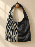 Black & Beige Atlas Leather Bag