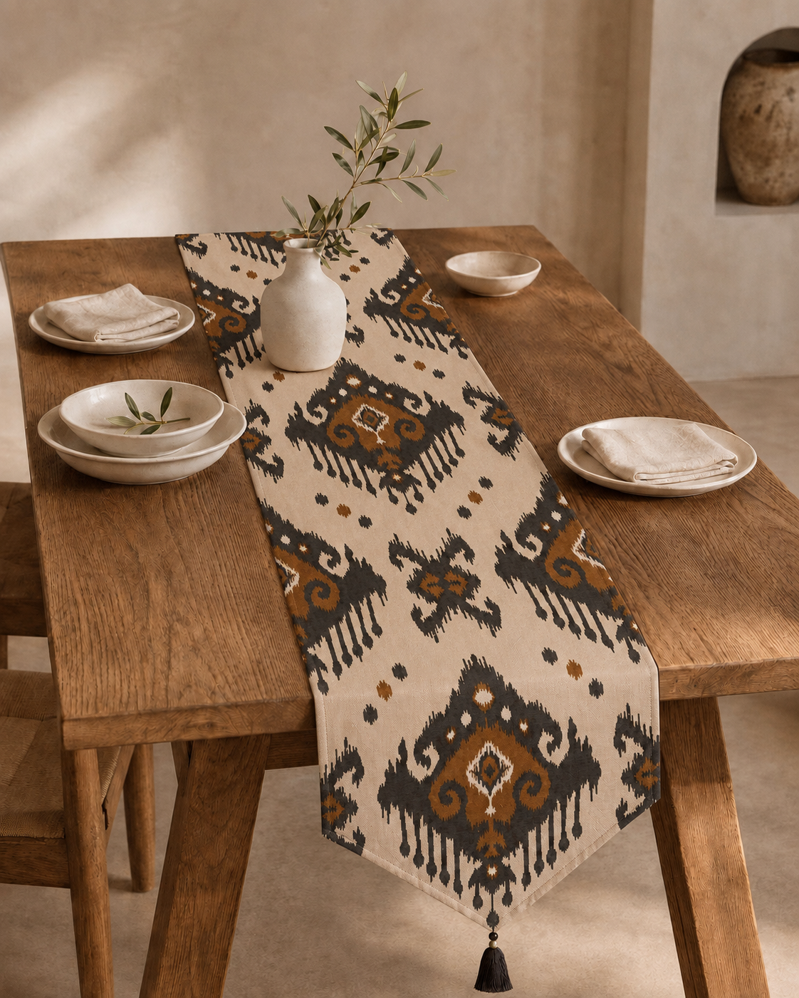 Cream Atlas Table Runner
