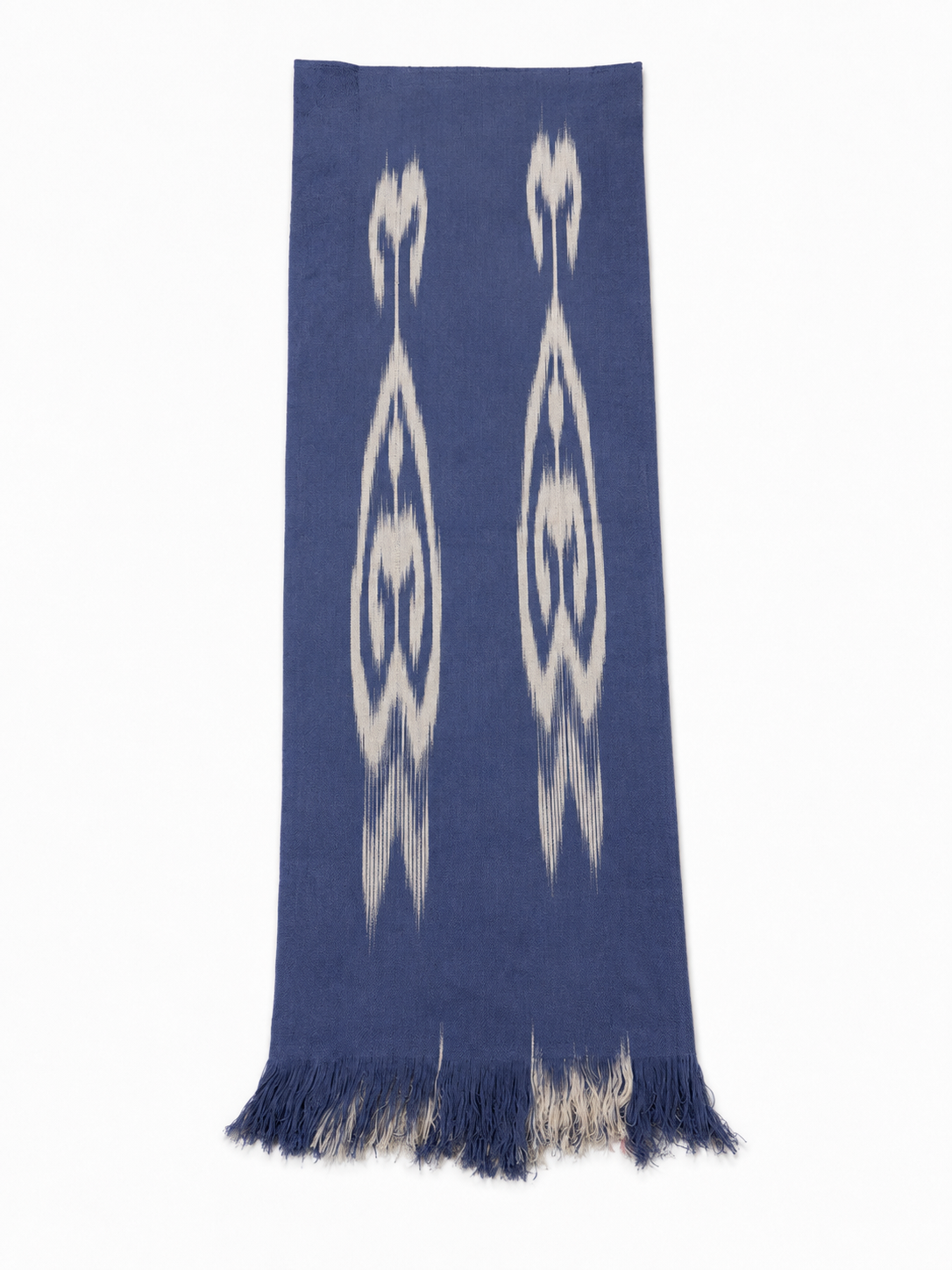 Blue & White Atlas Cotton Scarf