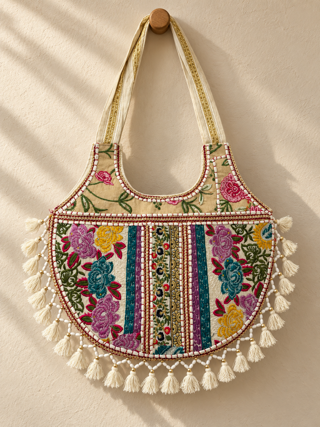 Garden Treasures — Hand-Sewn Tassel Shoulder Bag