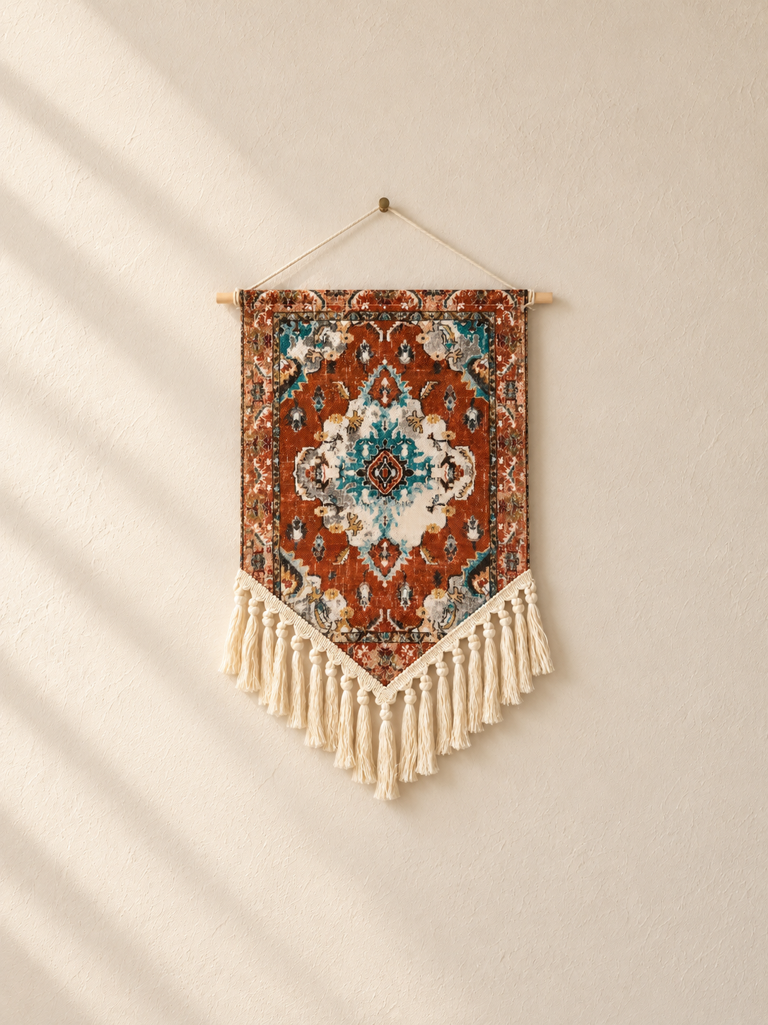 Terracotta Oasis — Tassel Cloth Wall Hanging