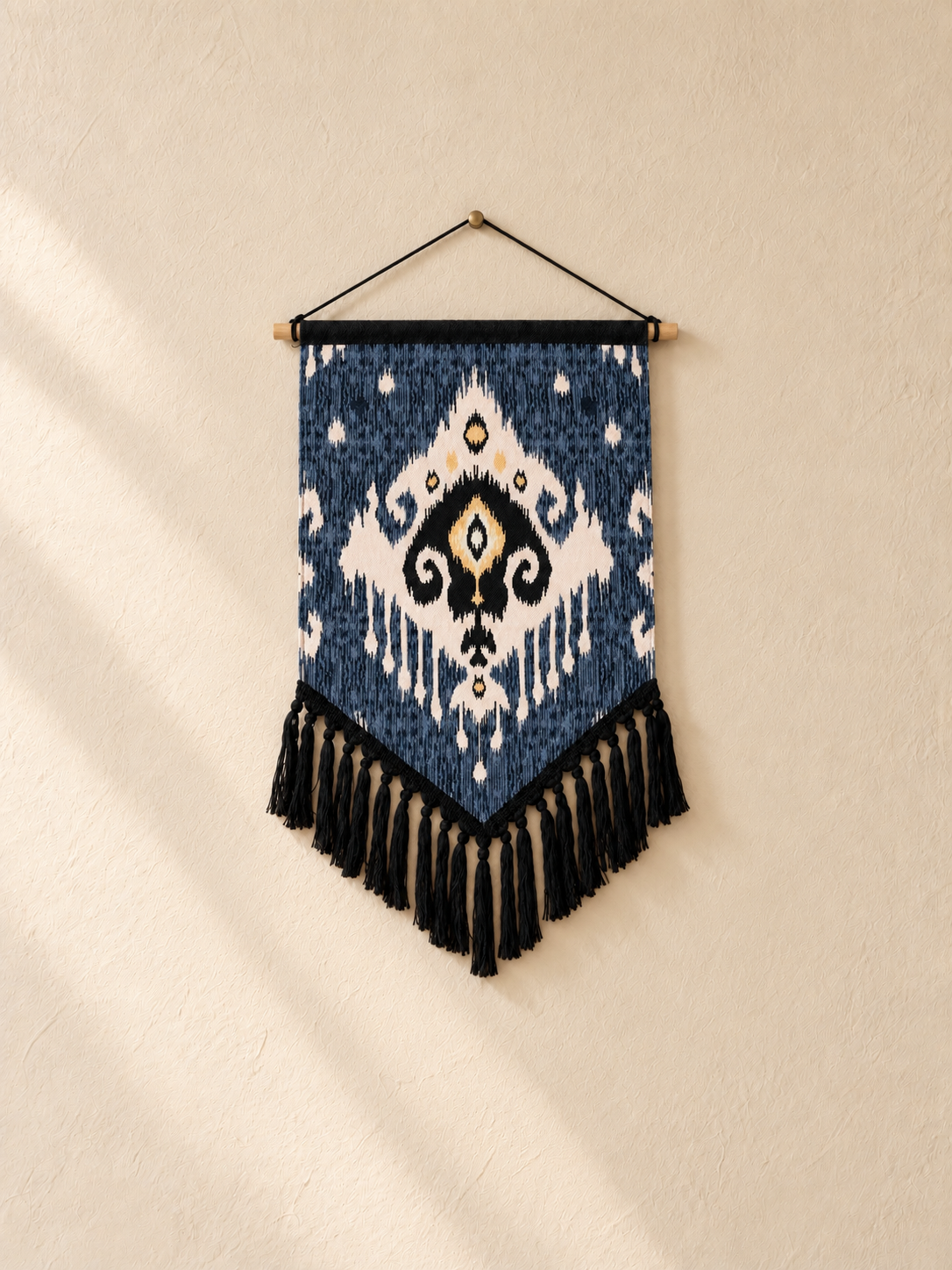 Indigo Dusk — Atles Tassel Cloth Wall Hanging